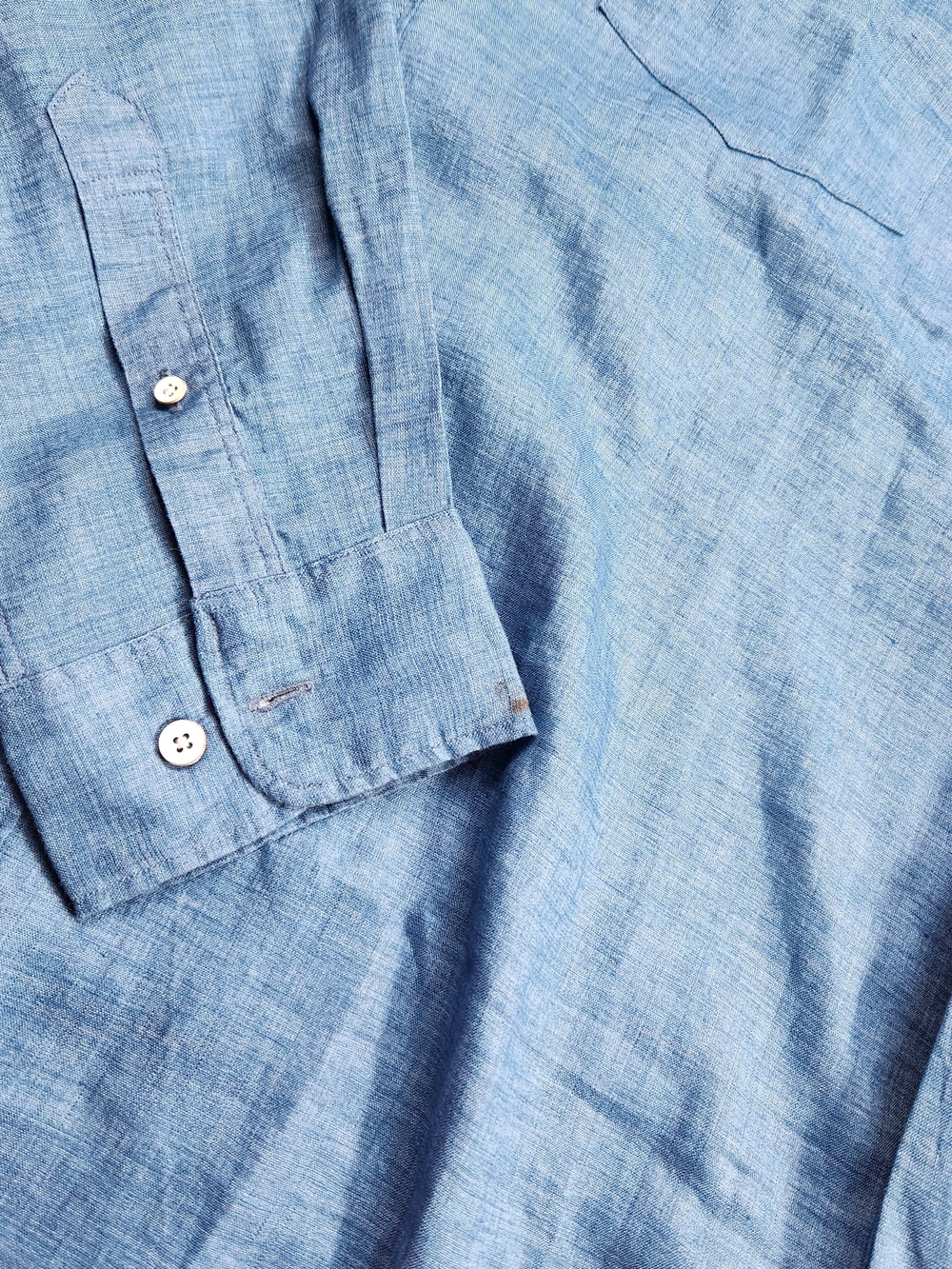 Rodd & Gunn Men’s Blue Button-Up Shirt NWT Flaw On Right Sleeve. - Picture 10 of 15